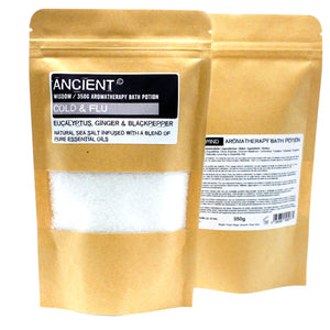 aromatherapy bath potion in kraft bag 350g colds flu