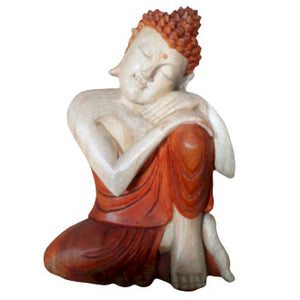 hand carved buddha statue 30cm thinking