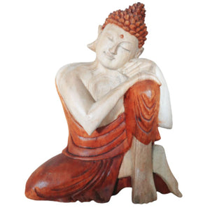 hand carved buddha statue 25cm thinking