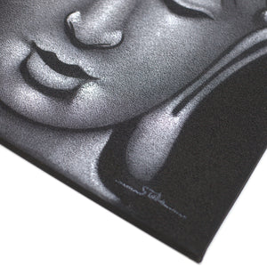 buddha painting grey sand finish