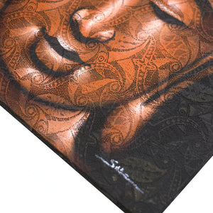 buddha painting copper brocade detail