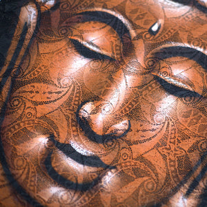buddha painting copper brocade detail