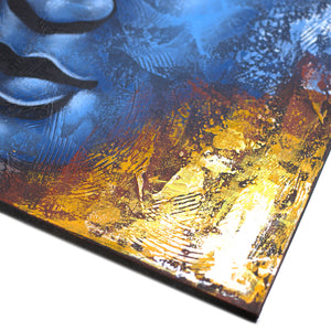 buddha painting blue face abstract