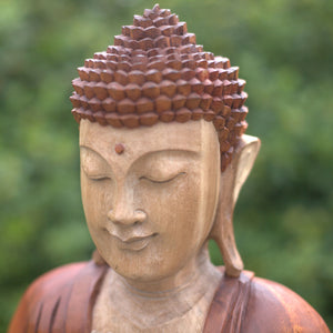 hand carved buddha statue 60cm two hands