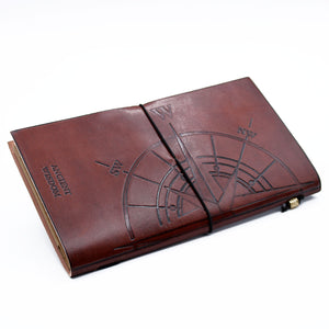 handmade leather journal travel the world brown 80 pages
