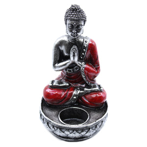 buddha candle holder red medium