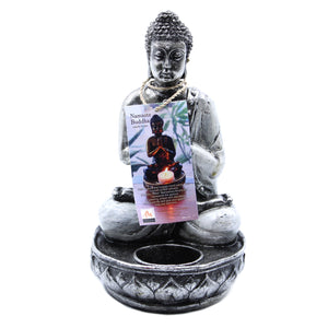buddha candle holder white medium