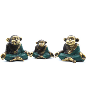 set of 3 family of yoga monkeys asst sizes