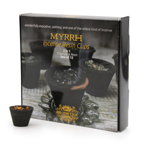 box of 12 resin cups myrrh