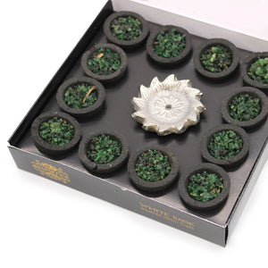 box of 12 resin cups white sage