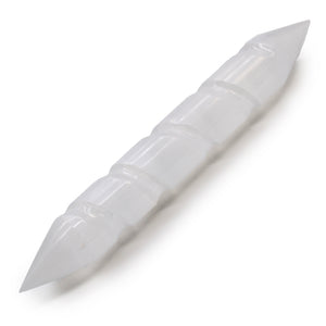 selenite spiral wands 16 cm point both ends