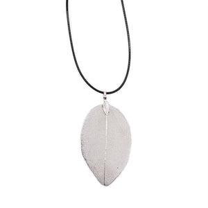 necklace bravery leaf silver