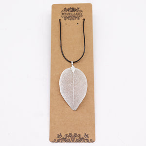 necklace bravery leaf silver