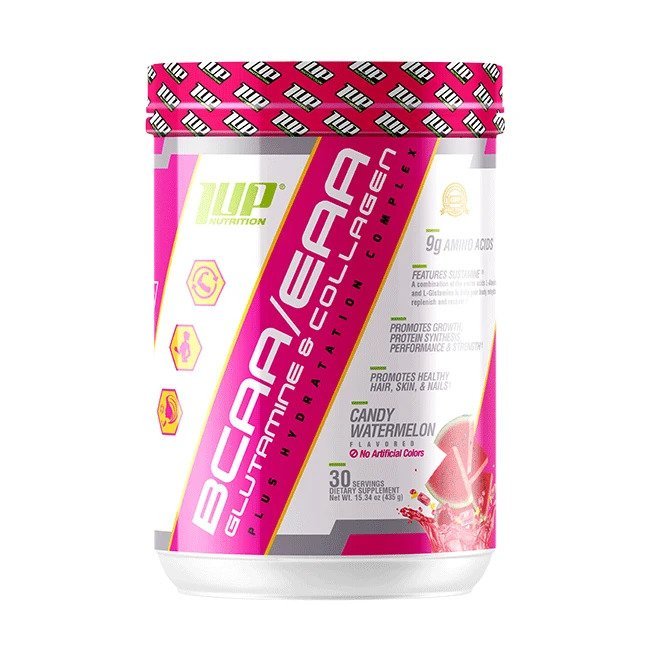 1Up Nutrition Her BCAA/EAA Glutamine & Collagen Plus Hydration Complex, Candy Watermelon - 465 grams