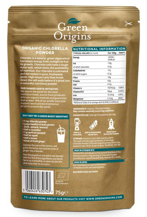 organic chlorella powder 75g 1