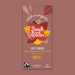 Seed & Bean Just Ginger Dark Chocolate (58% Cocoa) 75g