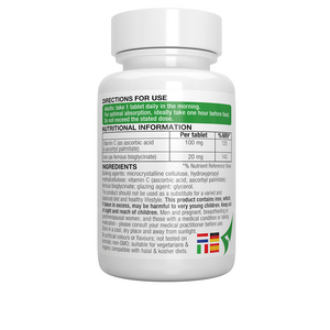 iron bisglycinate 20mg with vitamin c 180s