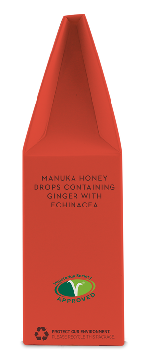 Wedderspoon Organic Manuka Honey Drops Ginger With Echinacea 120g