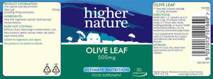 Higher Nature Olive Leaf 500mg 90's