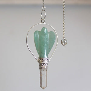 angel pendulum with ring green adventurine