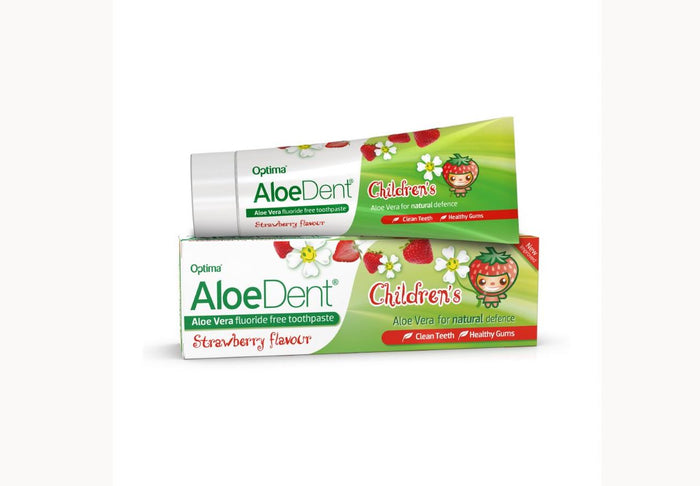 Aloe Dent Aloe Vera Fluoride Free Toothpaste Children's Strawberry Flavour 50ml