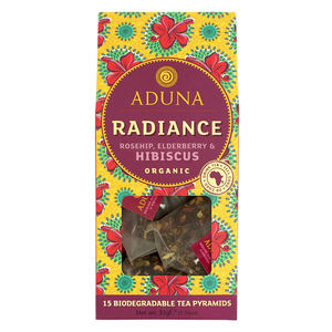 radiance rosehip aloe vera hisbiscus organic 15 tea pyramids