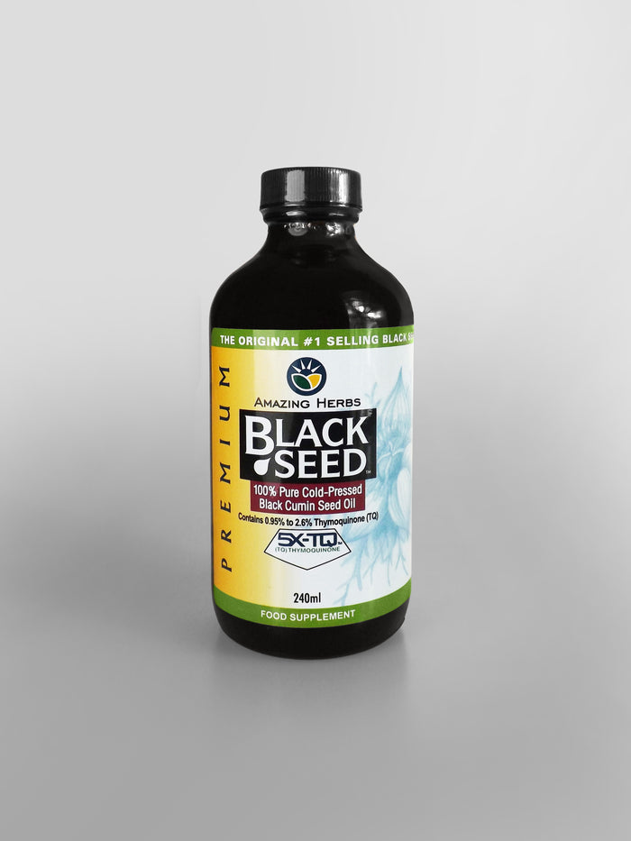 Amazing Herbs Premium Black Seed 100% Pure Cold-Pressed Black Cumin Seed Oil 240ml