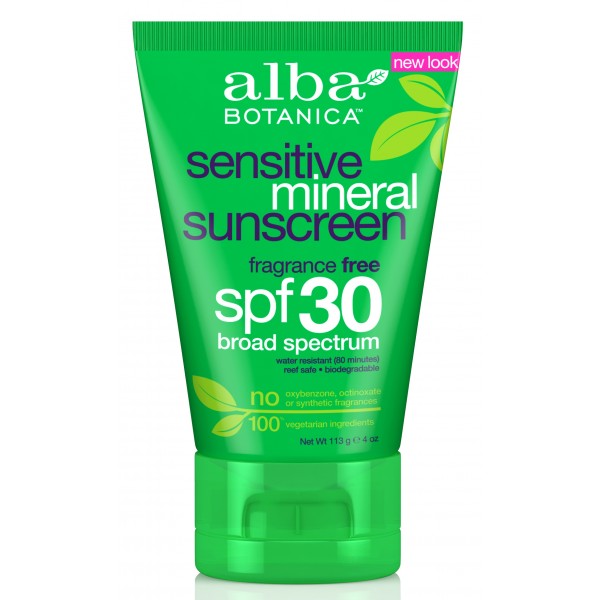 Alba Botanica Sensitive Mineral Sunscreen Fragrance Free SPF30 113g
