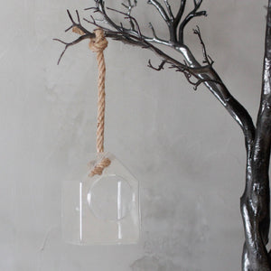 All Glass Terrarium - Hanging House on Rope - GTB