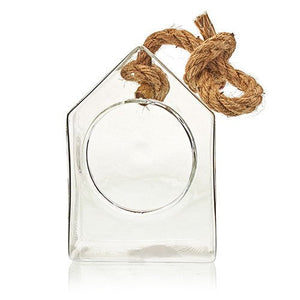 All Glass Terrarium - Hanging House on Rope - GTB