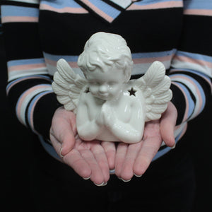 Angel Praying Oil Burner - White - obmysticmagical