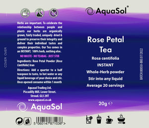 AquaSol Rose Petal Tea (Organic) 20g - AquaSol