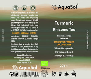 AquaSol Turmeric Rhizome Tea (Organic) 20g - AquaSol