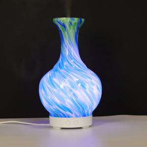 Aroma Atomiser - Glass Vase Blue and Green UK Plug - AATOM