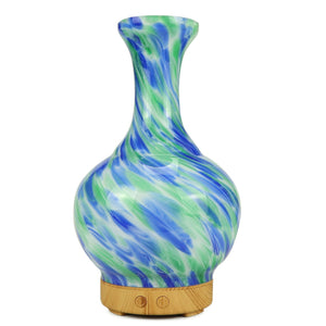 Aroma Atomiser - Glass Vase Blue and Green UK Plug - AATOM