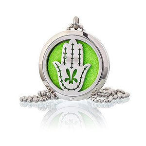 Aromatherapy Diffuser Necklace - Hand of Fatima 30mm - AromaJ