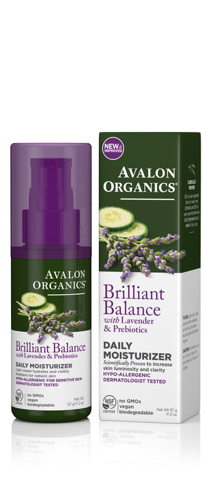Avalon Organics Brilliant Balance with Lavender & Prebiotics Daily Moisturizer 57g