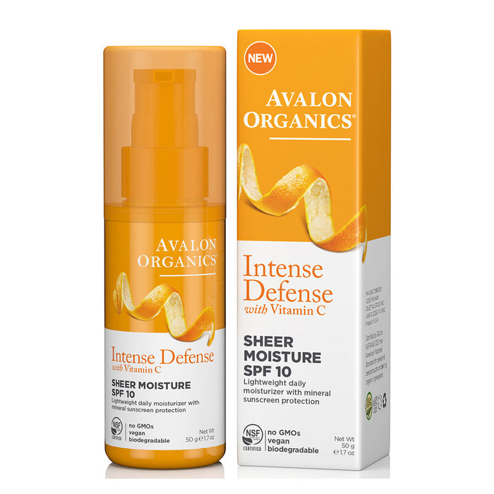 Avalon Organics Intense Defense with Vitamin C Sheer Moisture SPF 10 50g