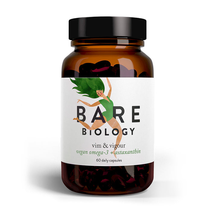 Bare Biology Vim & Vigour Vegan Omega-3 + Astaxanthin 60's