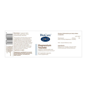 BioCare Magnesium Taurate 60's - BioCare