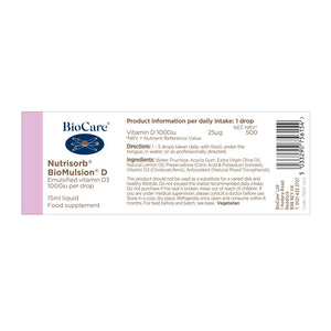 BioCare Nutrisorb BioMulsion D 15ml - BioCare