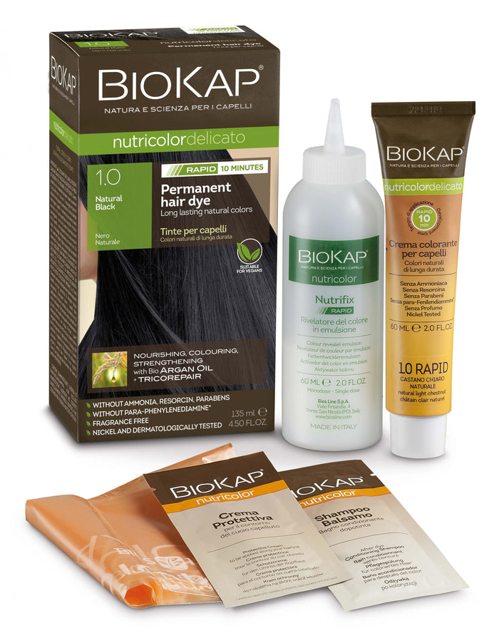 BioKap 1.0 Natural Black Permanent Hair Dye 135ml