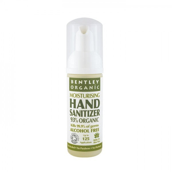 Bentley Organic Moisturising Hand Sanitizer 93% Organic with 27% Aloe Vera 50ml