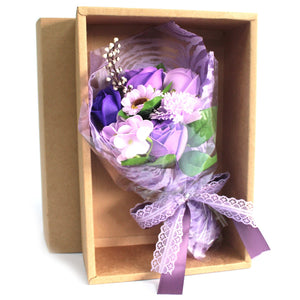 Boxed Hand Soap Flower Bouquet - Purple - SFB