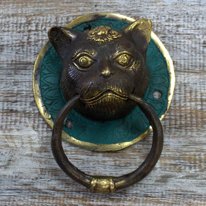 Brass Door Knocker - Cats Head - BDK