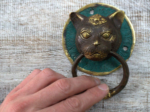 Brass Door Knocker - Cats Head - BDK