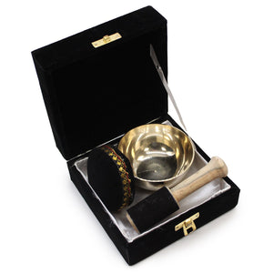 Brass Singing Bowl Gift Set - 9cm - Tib