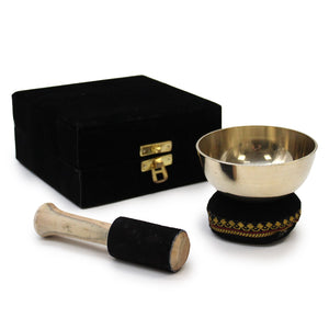 Brass Singing Bowl Gift Set - 9cm - Tib