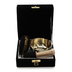 Brass Singing Bowl Gift Set - 9cm - Tib