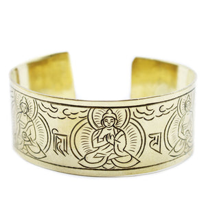 Brass Tibetan Bracelet - Five Buddha - TMB